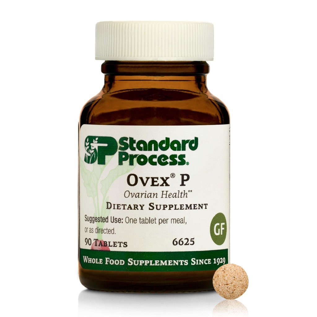 Standard Process Ovex P - Suplemento integral basado en alimentos para apoyar su salud - Suplemento con Citosol Ovario porcino Extracto - 90 Tabletas