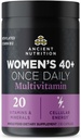 Nutrición antigua Multivitamínico para Mujeres, Antigua Multi Mujer 40+ Una vez Suplemento diario de vitaminas, vitamina B, vitamina C y vitamina K2, Folato y suplemento de hierro, soporta la salud ósea, 30ct