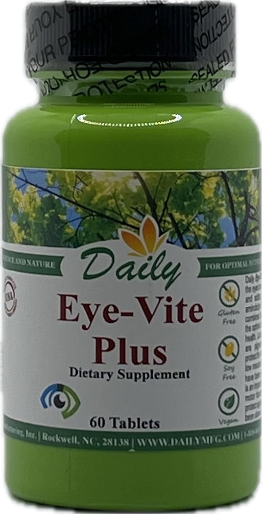Fabricación diaria Eye-Vite PlusTM (Vitamin's A, C, E, Zinc, Gamma Aminobutyric Acid (GABA), Lutein, Zeaxanthin & Bilberry)