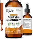 Silvestre &amp; Organic Maitake Mushroom Drops - Suplemento líquido de hongos para soporte inmunitario - Extracto de Maitake Tintura - Vegan, Azúcar &amp; Sin alcohol - 2 fl oz