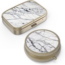 Caja de Pill Funda de Pill con Mirror Retro Caja de Pill Pequeña para Propósito o Bolsillo Caja de Pill o Vitaminas, Aceite de Pesca, Suplementos, Pill Containe Travel Gifts(2PCS)