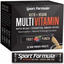 Liquid Multivitamin Drink Mix Vitamin Powder BCAA Won't Upset Your Stomach Daily Keto MultiVitamin for Hombre and Women Amino Acid Powder Fruit Punch Packet Multivitamin Powder Electrolytes