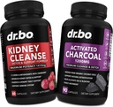 Kidney Cleanse Detox & Activated Charcoal - Natural Cranberry & Uva Ursi Extract to Support Kidneys, Bladder & Urinary Tract Health - Coconut Charcoal Pills for Stomach Gas & Bloating Support