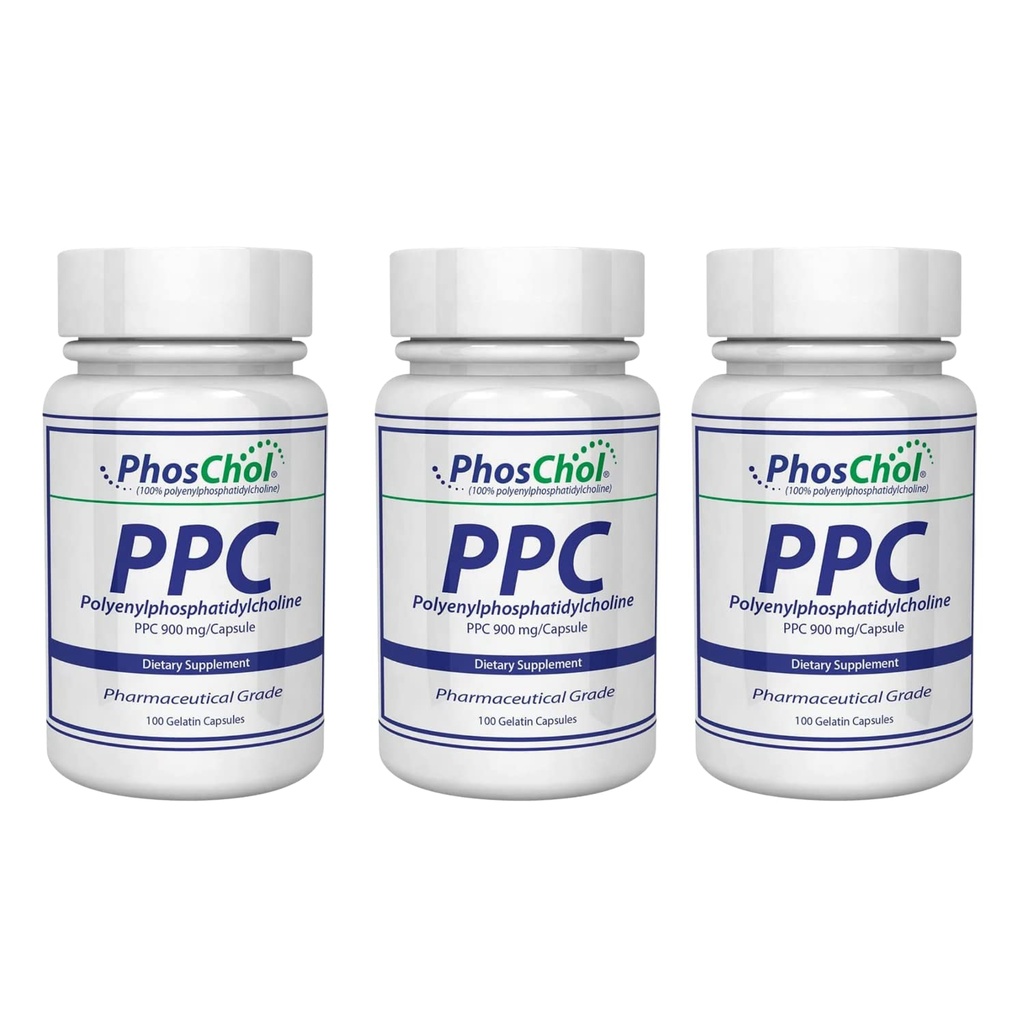Nutrasal PhosChol PPC Polyenyl PhosphatidylCholine Choline Suplemento 900mg 300 Gelatin Capsules