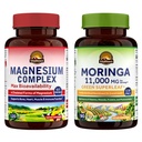 Vitalitown Magnesium + Moringa Bundle (Pack of 2) tención Magnesium Complex (Item 1) & Moringa (Item 2) Silencio 120 Magnesium Capsules &amp; 90 Moringa Capsules