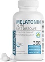 Melatonina Bronson 10 MG Tablas de peppermint rápido disuelve, promueve la relajación, 360 Lozenges vegetarianos Chewable