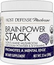 Host Defense BrainPower Stack Powder - Suplemento de Apoyo al Cerebro Objetivo - Suplemento Powder Mushroom con Mane de León, Niacin (B3) & Vitamina B12 - Herbal Brain Support - 100g (66 Servings)*