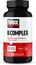 FORCE FACTOR Vitamina B Complejo para apoyar la energía, la vitalidad y la salud cardíaca, incluye vitamina B1, vitamina B2, vitamina B3, vitamina B6, vitamina B12 y más, vegano, no GMO, 60 cápsulas vegetales