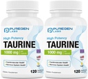 Labs de Purégen Taurine 1000mg [High Potency] Total 240 Veg Capsules  No Harmful Additives ← Non-GMO, NO Gluten and Dairy, Supports Heart Health and Muscle Recovery ← Made in USA