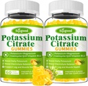 2 Pack Potassium Citrate Gummies – High Potency Potassium Supplement for Muscle Health, Leg Cramp Relief, Electrolyte Balance – Vegan, Non-GMO, Gluten-Free, Pineapple Flavor, 120 Count