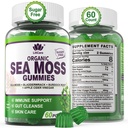 Mar Moss Gummies - Mar irlandés Moss Gummies for Adults &amp; Kids - Advanced Superfood Seamoss Supplement with Organic Bladderwrack & Burdock Root Extract,ACV for Daily Immune, Gut Cleanse, Vegan, 60 Condes