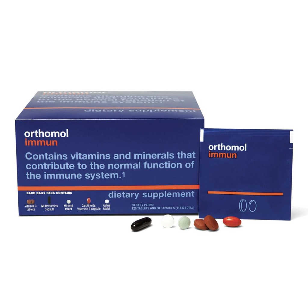Orthomol Immun Tablet and Capsule, Immune Support Supplement, 30-Day Supply, Vitaminas A, B, C, D, E, Zinc, Iodine