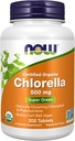 AHORA Suplementos de alimentos, Clorella orgánica 500 mg con clorofila natural, beta-caroteno, carotenoides mixtos, vitamina C, hierro y proteína, 200 tabletas