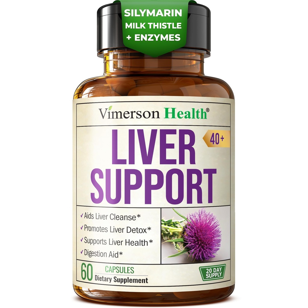 Vegan Liver Cleanse Detox " Repair – Dandelion Root Suplemento con Milk Thistle " Artichoke Extract for Enzyme Support, Energy " Healthy Digestion – Herbal Liver Support Supplement. 60 cápsulas, 40+