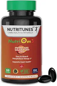 Omega 3 Krill Oil with Astaxanthin–500 mg Antártico Krill Oil, Easy Absorb EPA " DHA for Heart Health – Non-GMO, Allergen-Free, GMP-Certified – 60 Softgels