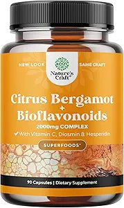 Citrus Bergamot Suplemento con Citrus Bioflavonoids - Ultimate Citrus Bioflavonoids Suplemento con Citrus Bergamot Extracto 1000mg Rutina y Hesperidina para Apoyo Inmunitario (1 Mes)