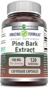 Amazing Formulas Pine Bark Extract Suplemento Silencio 100 Mg Por Serving TEN 120 Veggie Capsules ← No-GMO TEN Gluten Free TEN Made in USA