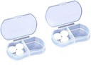 2PCS Pill Case Organizer, Daily AM &amp; PM Containers, Medicine Holder, Ideal para Medicación, Vitamina, Suplemento, Perfecto para Viajar, Ideal para Propósito (White)