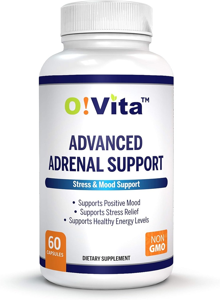 Soporte de Adrenal avanzado con Ashwagandha, Panax Ginseng, soporta Adrenal Gland Health 2-Month Supply (60 Capsules no GMO)