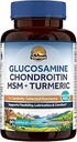 Vitalitown Glucosamine Chondroitin MSM, Turmeric, Collagen, Hyaluronic Acid, Boswellia, Quercetin, 11-in-1 Fórmula, Glucosamine Sulfate 1500 mg, No Shellfish, Flexibility & Comfort, 180 Caps
