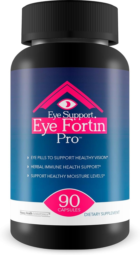 Eye Support Eye Fortin Pro - Nuestras mejores píldoras del ojo para la visión - Complementos de atención al ojo Saludable Visión Suplemento - Herbal Vision Suplementos para adultos - Pro Eyefortin Suplemento Ojo Vitaminas