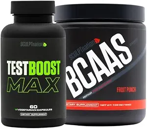 Sculpt Nation by V Shred Test Boost Max y BCAA Fruit Punch Powder Bundle