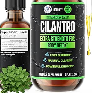 HERBIFY Cilantro Tintura - Herbal Cilantro Suplemento para Detox - Fuente rica de Antioxidantes - Apoya la limpieza del corazón y del cuerpo - Made in USA - Cilantro Extract 4 Fl Oz