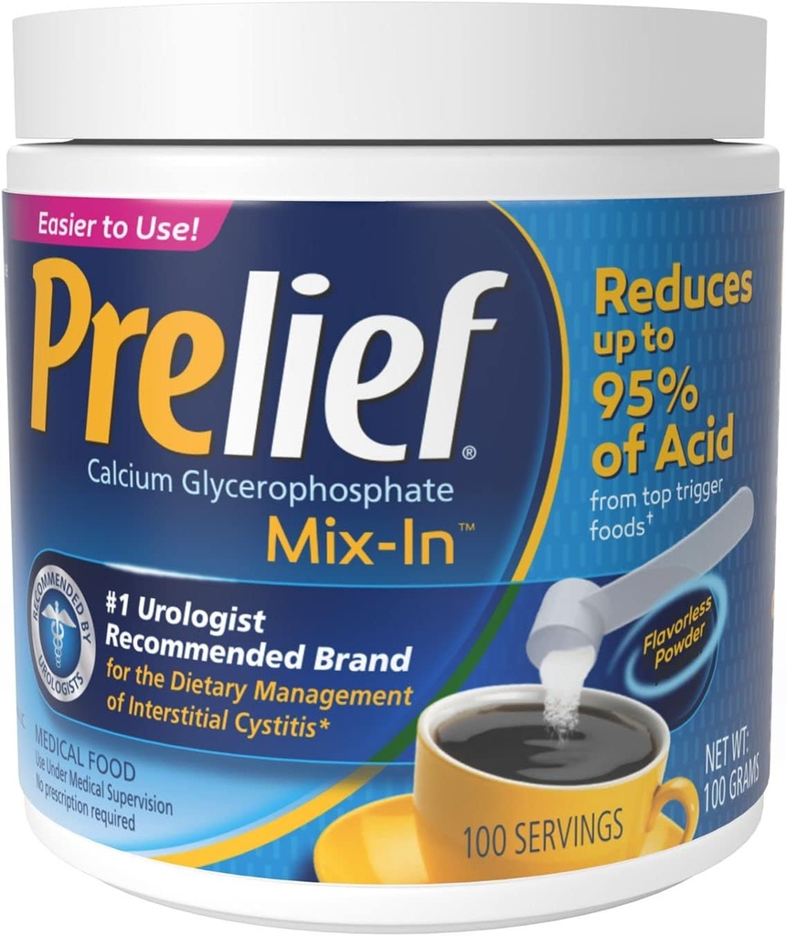 PRELIEF Jarrón de Polvo con Scoop Servidor, 100 Servimientos