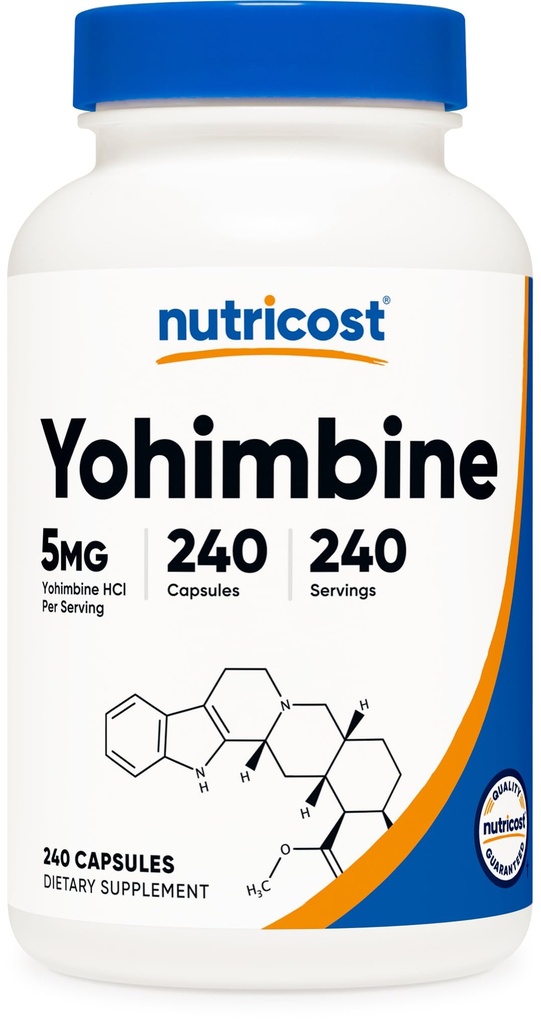 Nutricost Yohimbine HCl 5mg, 240 Capsules Extra Strength - Gluten Free, Non-GMO