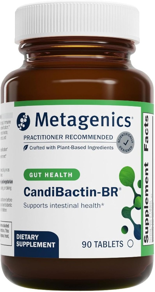 Metagenics CandiBactin-BR - Berberina concentrada para soporte intestinal* - con Berberine, Oregon Grape &amp; Coptis Extracto de raíz - Suplementos Gut Health* - Sin gluten - Vegetariano - 90 Tabletas