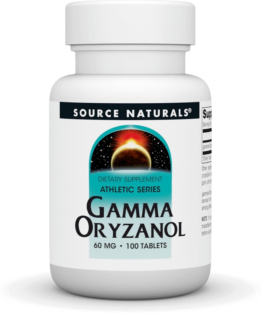 Fuente Naturales Gamma Oryzanol 60 mg - Suplemento dietético de la serie atlética - 100 tabletas