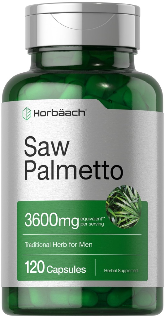 Horbäach Saw Palmetto Extract | 120 Capsules | Non-GMO and Gluten Free Formula | from Saw Palmetto Berries