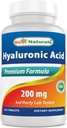 Mejores Naturales Ácido Hialurónico 200 mg 120 Tabletas (No-GMO, Gluten Free) - Promueve la habilidad saludable juvenil y la función conjunta saludable (120 Conteo (Pack of 1))