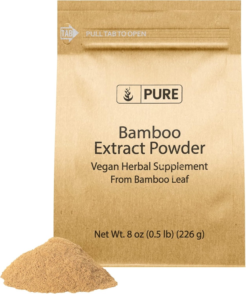 Ingredientes originales puros Extracto de bambú (8oz) sin gluten, Suplemento herbal