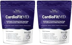 1MD Nutrición CardioFitMD - Beets Vegan Superfood Keto- Heart Health Powder - Nitric Oxide Supplement - Beet Root Powder for Healthy Blood Pressure & Circulation - High Fiber Drink - 30 Days (2-Pack)