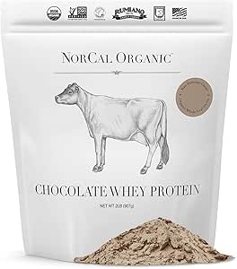 NorCal Organic Chocolate Whey Protein ← 100% USA Grass-Fed, USDA Certified ← Naturalmente Flavored with Raw Cacao from California Family Farms ← 32 Ounce (Pack of 1) - 32 Servings