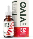 Vida Vivo - Complejo de vitamina B12, Suplemento de salud de alta potencia, gotas líquidas de sabor naranja, 60 ml, 60 prestaciones