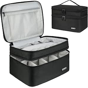 Bolsa de almacenamiento de medicamentos,Doble capas Pill Bottle Organizer Bag Vacío con Zipper ajustable dividendo,Medication Travel Carrying Bag for Pills,Vitamins,Medical Supplies