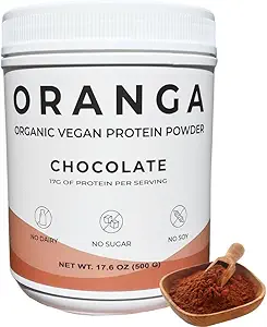 Planta orgánica - Rice, Pea, Pumpkin Seed Protein Powder - Chocolate - con enzimas digestivas, sin aditivos, sin lácteos, sin soya, sin gluten, sin gluten, sin gluten - 17 Servings (442g)