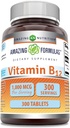 Fórmulas asombrosas Vitamina B12 Suplemento TENIDO 1000 Mcg por Servir TENIDO Tablets TENIDO NO Gluten-Free TEN Made in USA (1 Pack, 300 Count)