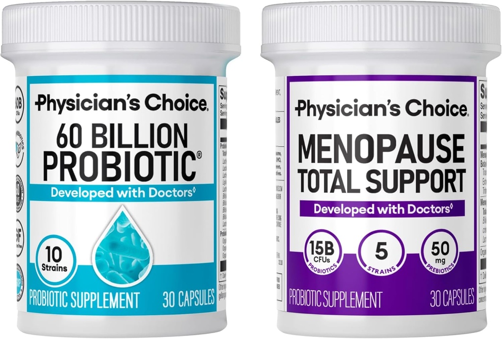 Apoyo a la menopausia de la CHOICE de Physician + Soporte de Salud Digestivo - 30ct