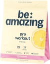 BE AMAZING Pre Workout Powder, Vegan Supplement with 125mg Natural Caffeine, Ashwagandha and Adaptogens, Sugar Free Drink Mix for Men and Women, Gluten Free, Non GMO, Pink Lemonade, 30 Servings