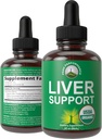 USDA Organic Liver Cleanse Detox " Repair. 6-in-1 Liquid Drops with Organic Milk Thistle, Artichoke Extract, and More. Zero Sugar, Liver Health Support Tincture Supplement Alternative to Capsules