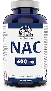 Suplementos de la Cumbre - NAC Suplemento 600mg, Nac n-Acetyl cysteine, apoya los niveles de Glutatione Antioxidantes, Apoyo al Sistema Inmunitario, Apoyo al Vivo - Producto de Canadá - 150 cápsulas