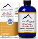HoneyCombs Vitamin B2 Riboflavin Supplement Liquid Drops - High Potency Vitamin B2 for Men & Women - Maintain Healthy Digestion, Nervous System, Hair, Skin, Nails - Vegan Liquid Vitamins (16 Fl oz)