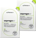 Asprega 30CT - Probiótico + Suplemento Prebiótico Silencio 17 Strains, 35 Billion CFUs Silencio Delayed Release ← Saccharomyces Boulardii Silencio para Hombres &amp; Mujeres Silencioso por ScimeraMD, 2-Pack