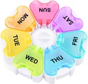 Gran organizador semanal de píldoras, Gelibo Push Open Button Pill Box 7 Day, Easy to Open Pill Case, Daily Medicine Organizer, Travel Pill Container, Vitamin Holder for Medication, Supplements, Fish Oils