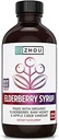 Zhou Nutrition Elder-Mune+ Syrup - Organic Black Elderbery Syrup for Adults, Immune Support Elixir with Apple Cider Vinegar, Echinacea Tincture, Natural Wellness - 8 Fl Oz Glass Bottle