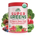 Agroturismo Super Greens Berry Flavor, 50 Ecológico Super Foods, Empaquetado con fibra, USDA Organic Drink Mix, Fruits, Vegetables, Mushrooms & Probiotics, Supports Energy, 5g Fiber