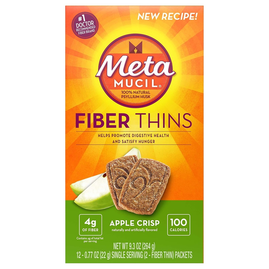 Metamucil Meta Multigrain Fiber Wafers by Meta Apple Crisp 24 count (Pack of 3) (OLD)